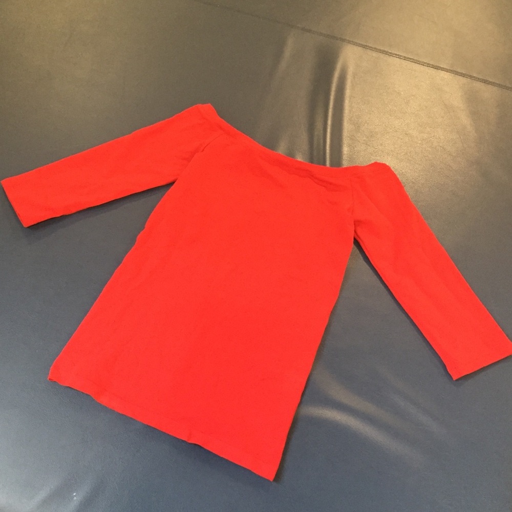 BORDEAUX SEAMLESS red 3/4 sleeve boatneck top